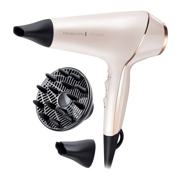 Remington ProLuxe AC9140 Hair Dryer - 2400W, Ionic, Diffuser - White/Gold/Black