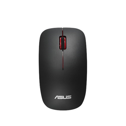 Asus WT300 Black/Red Ergonomic Wireless Optical Mouse - 1600 DPI - Symmetrical ambidextrous design - Up to 15 months of battery life*