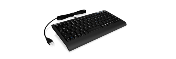 IcyBox KeySonic Mini Keyboard - PS/2 & USB 2.0, Black