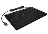 IcyBox KeySonic Mini Keyboard - Waterproof IP68 with Touchpad (USB, Black)