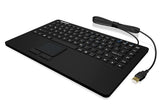 IcyBox KeySonic Mini Keyboard - Waterproof IP68 with Touchpad (USB, Black)