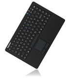 IcyBox KeySonic Mini Keyboard - Waterproof IP68 with Touchpad (USB, Black)