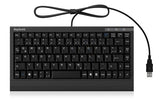 IcyBox KeySonic Mini Keyboard - PS/2 & USB 2.0, Black