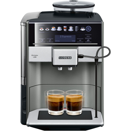 SIEMENS Coffee Machine TE655203RW Pump pressure 15 bar, Built-in milk frother, Fully automatic, 1500 W, Black/ stainless steel