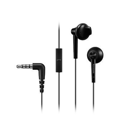 Panasonic RP-TCM55E-K Wired In-Ear Headphones with Microphone - Black