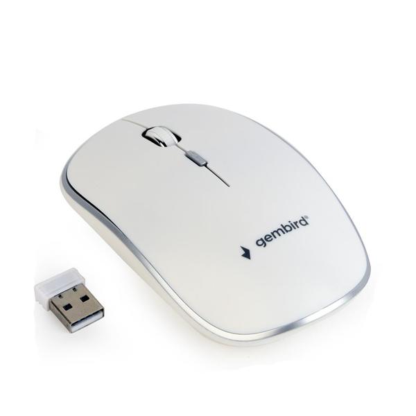 Gembird MUSW-4B-01-W Wireless Optical Mouse - 1600 DPI, White