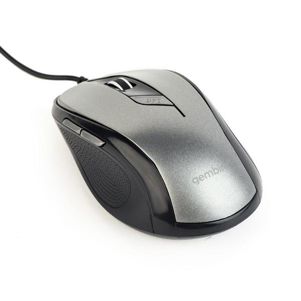 Gembird MUS-6B-01-BG Optical Mouse, 1600 DPI, USB, Black/Space Grey