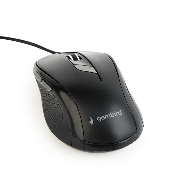 Gembird MUS-6B-01 Optical Mouse, 1600 DPI, USB, Black