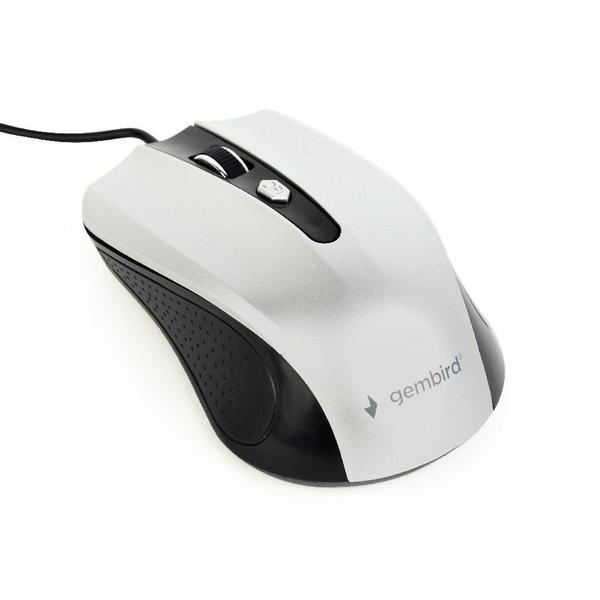 Gembird MUS-4B-01-BS Optical Mouse - 1200 DPI, USB, Black/Silver