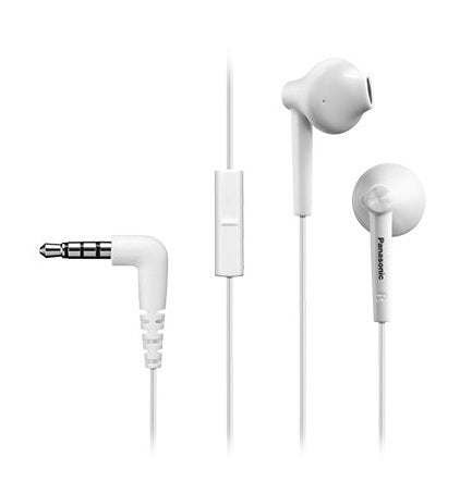 Panasonic RP-TCM55E In-Ear Headphones with Microphone - White