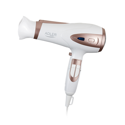 Adler AD 2248 Hair Dryer - 2400W with Ionic Function & Diffuser - White