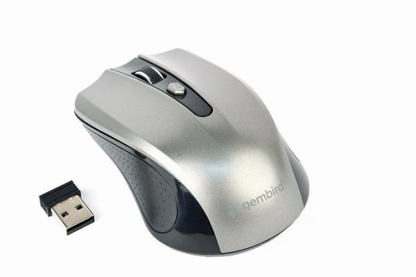 Gembird MUSW-4B-04-BG Wireless Optical Mouse, 1600 DPI, USB, Black/Space Grey