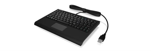 IcyBox KeySonic Mini Keyboard with Smart Touchpad - USB, Black