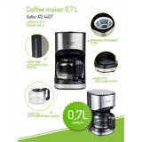 Adler - Coffee maker - AD 4407 - Drip - 550 W - Black