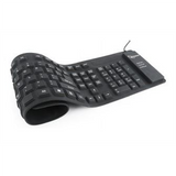 Klaviatūra Flexible Silicone Waterproof USB+OTG Keyboard - Black