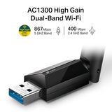 TP-LINK ARCHER T3U PLUS AC1300 High Gain Dual Band USB Wi-Fi Adapter