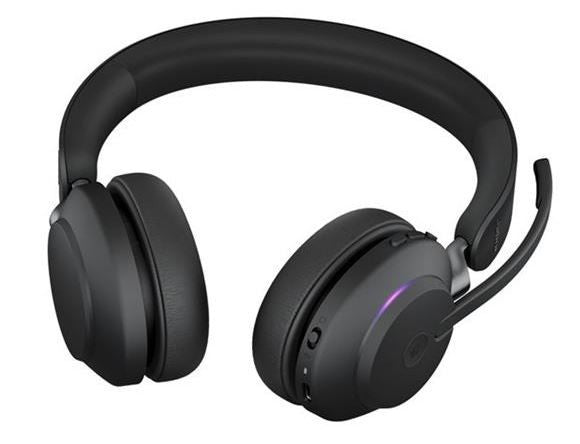 Jabra Evolve2 65 MS Stereo Headset - On-Ear Bluetooth Wireless USB-C Noise Isolating Black (Certified for Microsoft Teams)