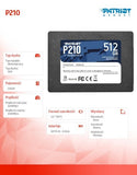 PATRIOT P210 512GB SATA III 2.5" Internal SSD