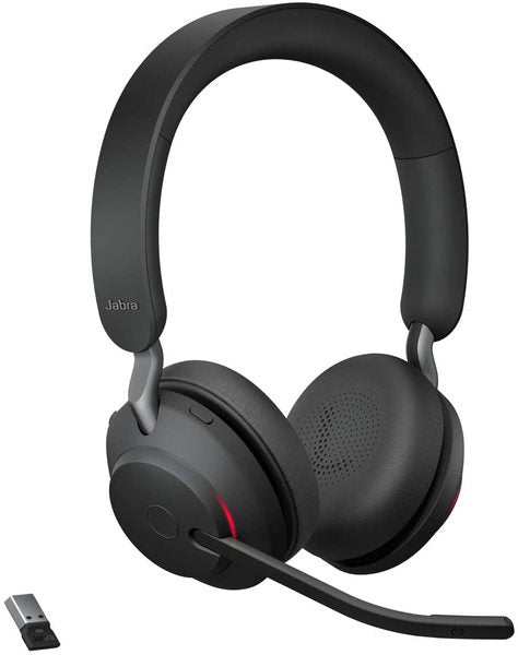 Jabra Evolve2 65 UC Stereo Headset - On-Ear Bluetooth Wireless USB-A - Black