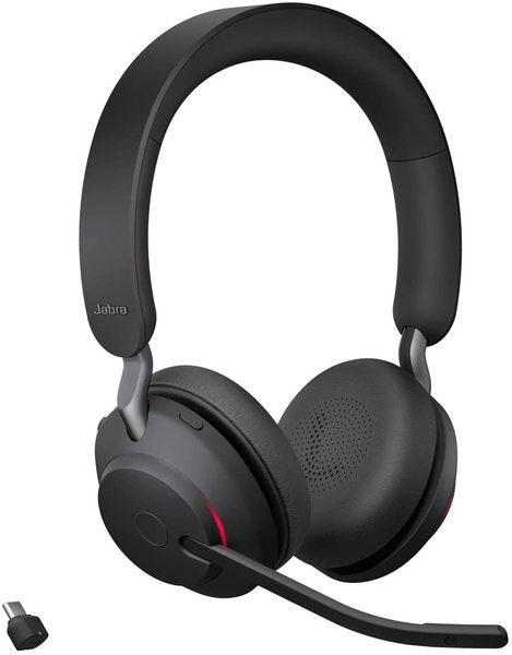 Jabra Evolve2 65 UC Stereo Headset - On-Ear Bluetooth Wireless USB-C - Black