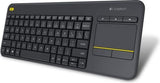 LOGITECH K400 Plus Wireless Touch Keyboard - Black (US Layout)