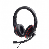 Gembird MHS-03-BKRD On-Ear Stereo Headset with Built-in Microphone - 3.5mm