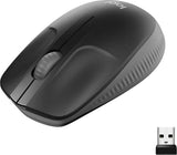 Logitech M190 Full-Size Wireless USB Mouse - Charcoal