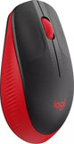 Logitech M190 Full-Size Wireless Mouse - Red