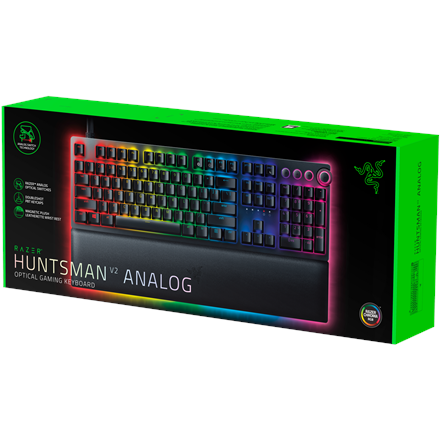 Razer Huntsman V2 Wired Gaming Keyboard - Analog Optical Switches, RGB LED, US Layout
