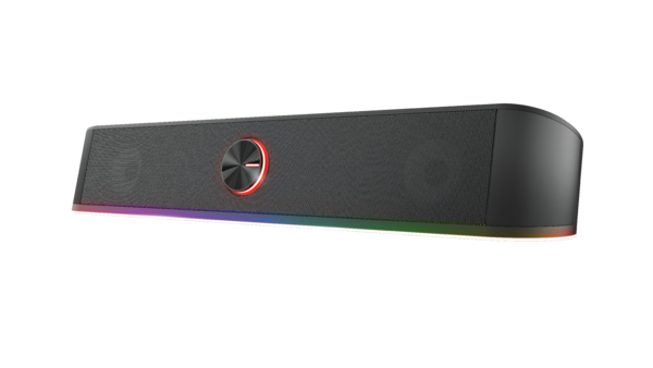 Trust GXT 619 Thorne Stereo soundbar with RGB lighting and a space-saving design