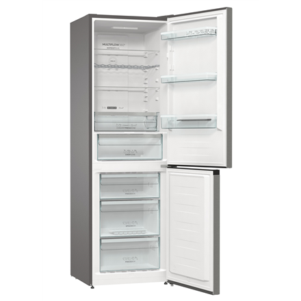 Gorenje NRK6192AXL4 Freestanding Combi Refrigerator - E Energy Class, 185cm Height, No Frost, 204L Fridge Capacity