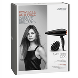 BABYLISS Turbo Shine D570DE Hair Dryer - 2200W, Ionic, Diffuser, Black
