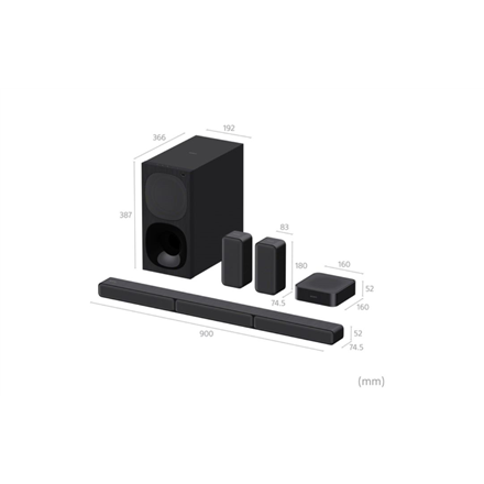 Sony - HT-S40R 5.1ch Home Cinema Soundbar with Wireless Rear Speakers - Black - No - USB port - Wi-Fi - Bluetooth - Wireless connection