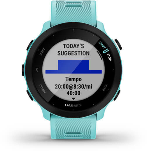 Garmin Forerunner 55 GPS Smartwatch, Aqua