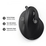 Hama EMW-500 Ergonomic Wireless Mouse - Black