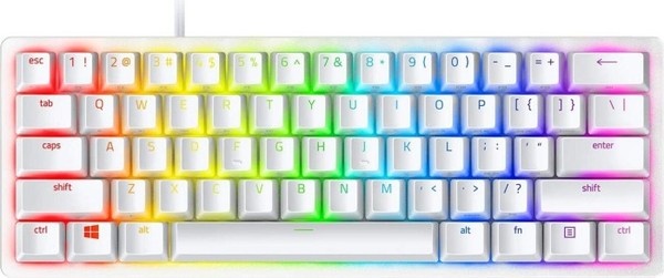 Razer Huntsman Mini 60% Wired Gaming Keyboard with RGB LED - Mercury White