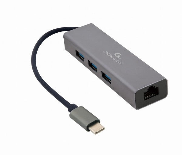 GEMBIRD A-CMU3-LAN-01 USB-C Gigabit Ethernet Adapter with 3-Port USB 3.1 Hub