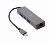 GEMBIRD A-CMU3-LAN-01 USB-C Gigabit Ethernet Adapter with 3-Port USB 3.1 Hub