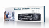 Gembird KB-US-103 Standard Keyboard - Large Print, US Layout, Black