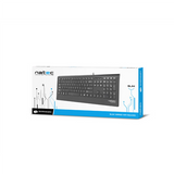 Natec Barracuda Slim USB Multimedia Keyboard - US Layout, Black
