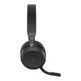 Jabra Evolve2 75 Wireless On-Ear Headset with Charging Stand - MS Teams Certified, USB-C, Active Noise Cancelling, Black