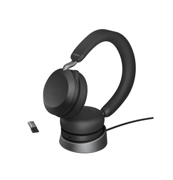 Jabra Evolve2 75 Wireless Headset - USB-A, Active Noise Cancelling, Charging Stand, MS Teams