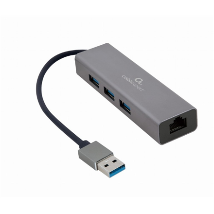 Cablexpert USB 3.0 Gigabit Ethernet Adapter with 3-Port Hub - A-AMU3-LAN-01