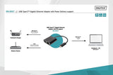 Digitus USB-C Gigabit Ethernet Adapter + PD - DN-3027 - Black