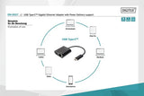 Digitus USB-C Gigabit Ethernet Adapter + PD - DN-3027 - Black