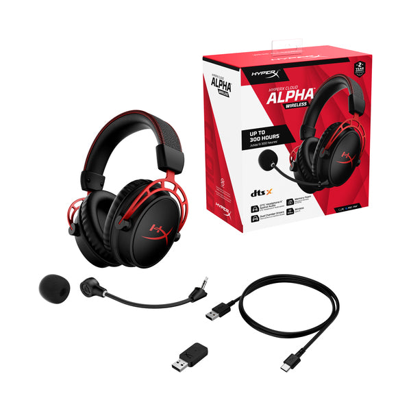 HyperX Cloud Alpha Wireless Noise Canceling Over-the-Ear Gaming Headset for PC - Black