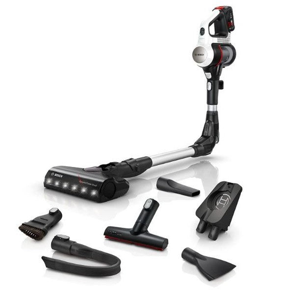 Bosch BBS711W Cordless Vacuum Cleaner – Bagless, 0.3L, Black/Stainless Steel/White