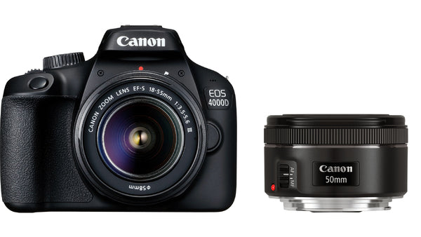 Canon EOS 4000D + EF-S 18-55mm III + EF 50mm f/1.8 STM