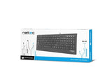 Natec Barracuda Slim USB Multimedia Keyboard - US Layout, Black