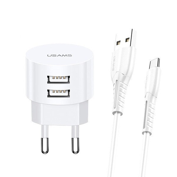 Charger T20 Dual USB 2.1A Wall Charger with MicroUSB Cable